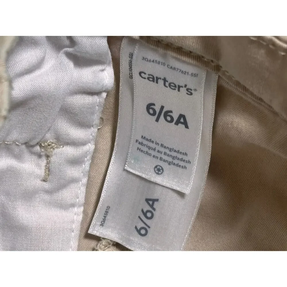 Carter’s Boys Khakis Chino Shorts Tan Beige Size 6 6A